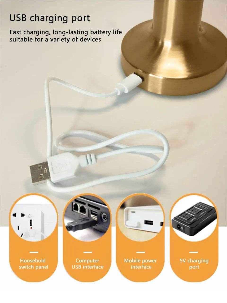 ✨ Touch, Glow & Go – Chic Rechargeable LED Table Lamp for Cosy Corners & Bedtime Calm - ThiGui