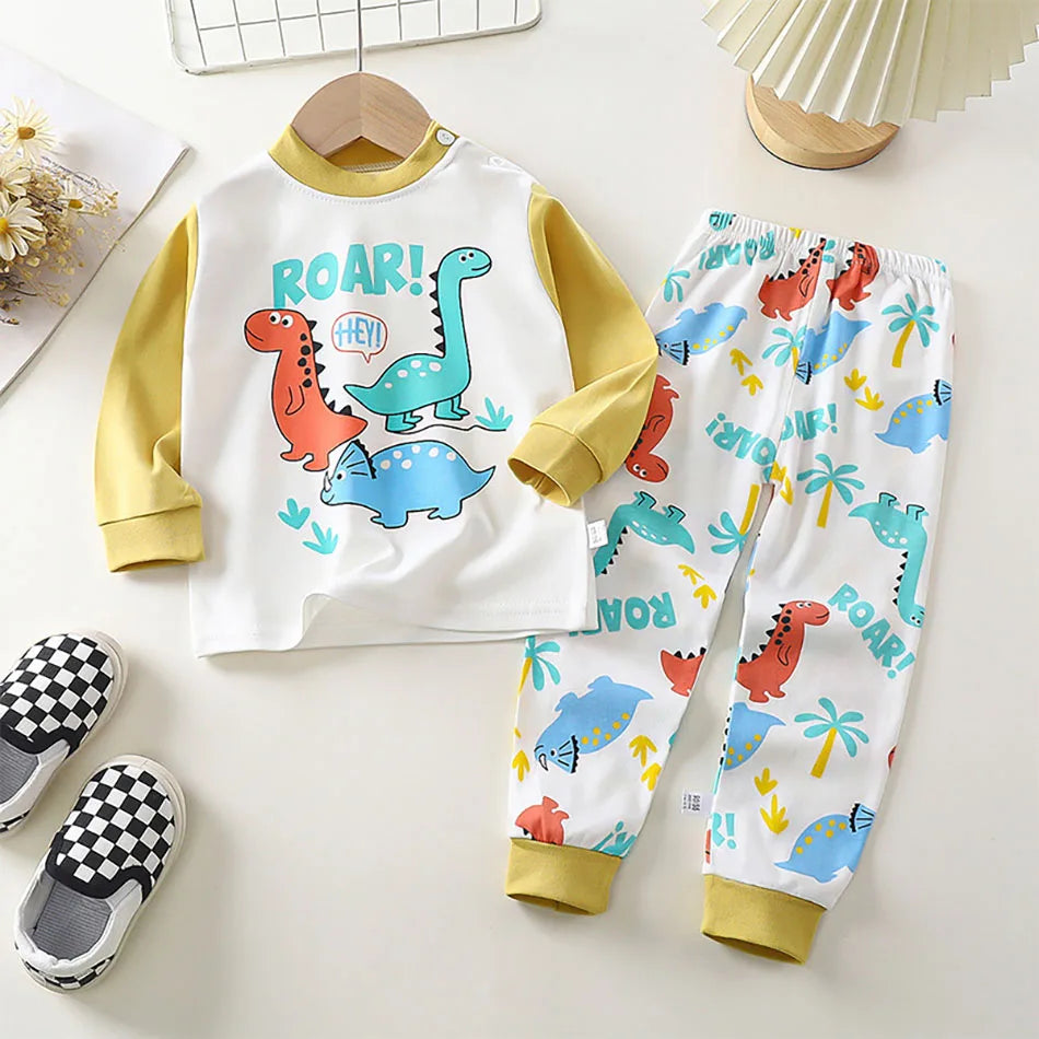 🦕 Snuggle Up in Dino Dreams – Comfy Cotton PJs for Boys & Girls 🌙💤 - ThiGui