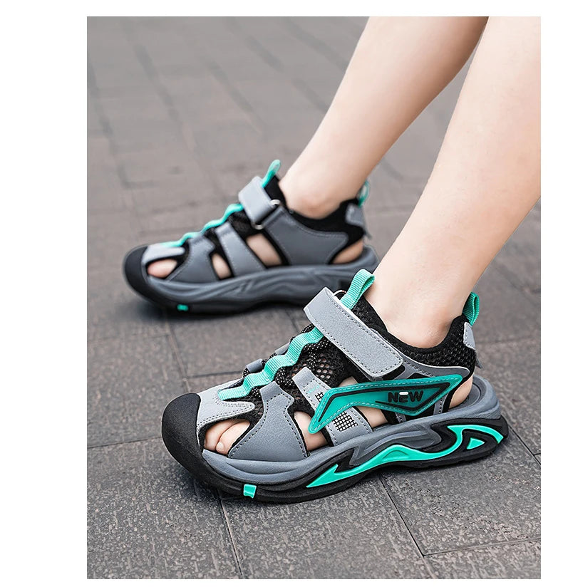 1.1 👟🌊 All-Terrain Adventure Sandals for Boys – Beach to Playground Ready! 🏖️🚀 - ThiGui