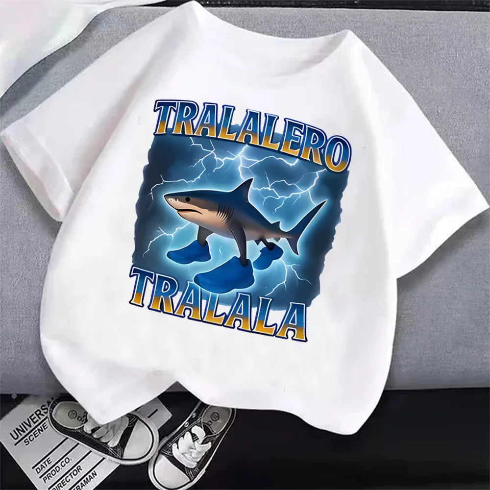 Italian Brainrot T-Shirt Kids Cartoon Anime Print Clothes Round Neck Basic Italian Brainrot Kids Cartoon Tee 🎨😎 Fun Anime Style Boys T-Shirt Tops Absorbent Casual Shirts Gift - ThiGui