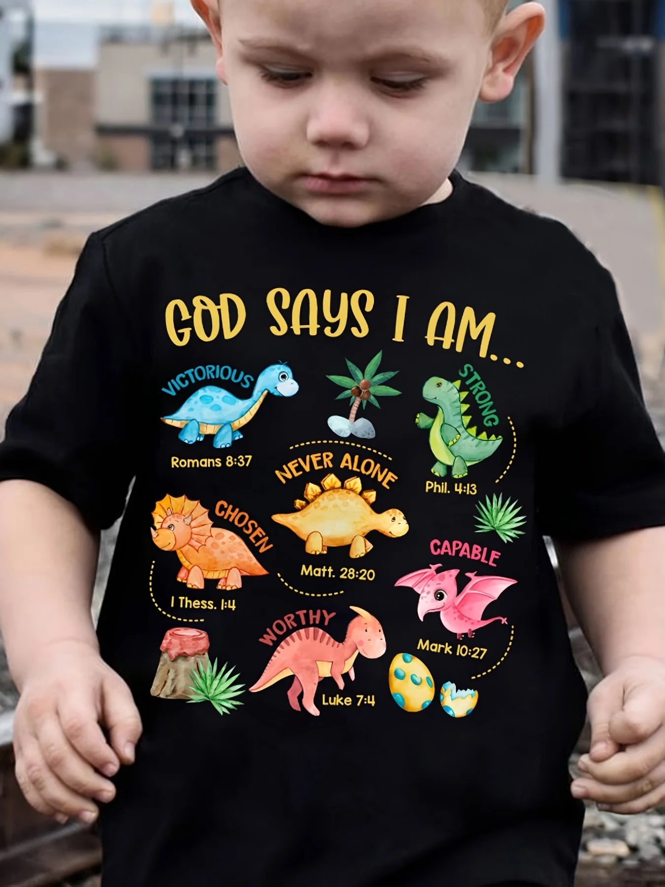 🦖 Cool Dino Vibes! Boys’ Lightweight Cartoon Dinosaur Tee (Ages 3–9) 🧢 - ThiGui