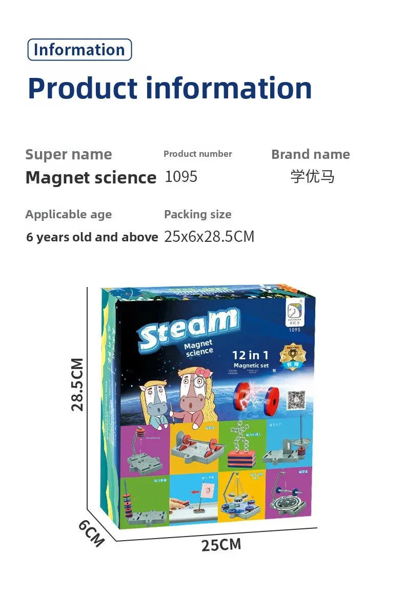 🧲 Magnetic Wonder Lab – 12-in-1 Science Kit for Curious Boys! 🔬✨ - ThiGui