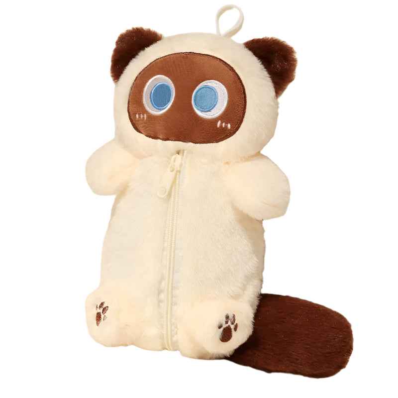 🐾 Purr-fectly Adorable Siamese Cat Pencil Case – Soft, Snuggly & Super Handy! ✨📚 - ThiGui