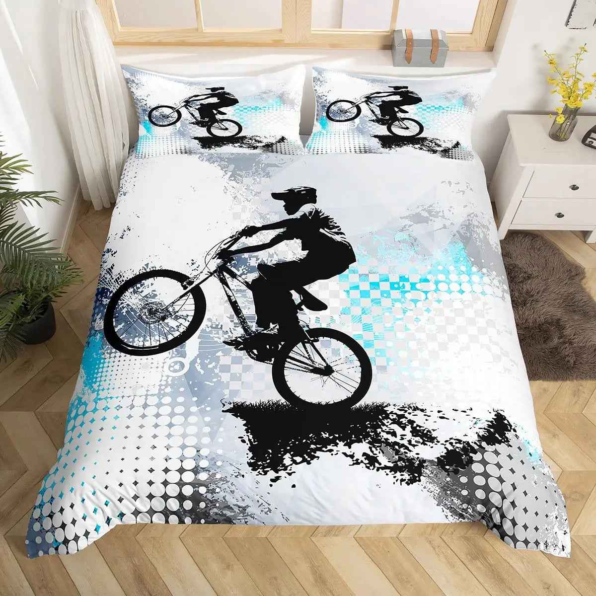 🏁Ready, Set, Sleep! Epic Dirt Bike Bedding for Young Racers 🏍️ - ThiGui