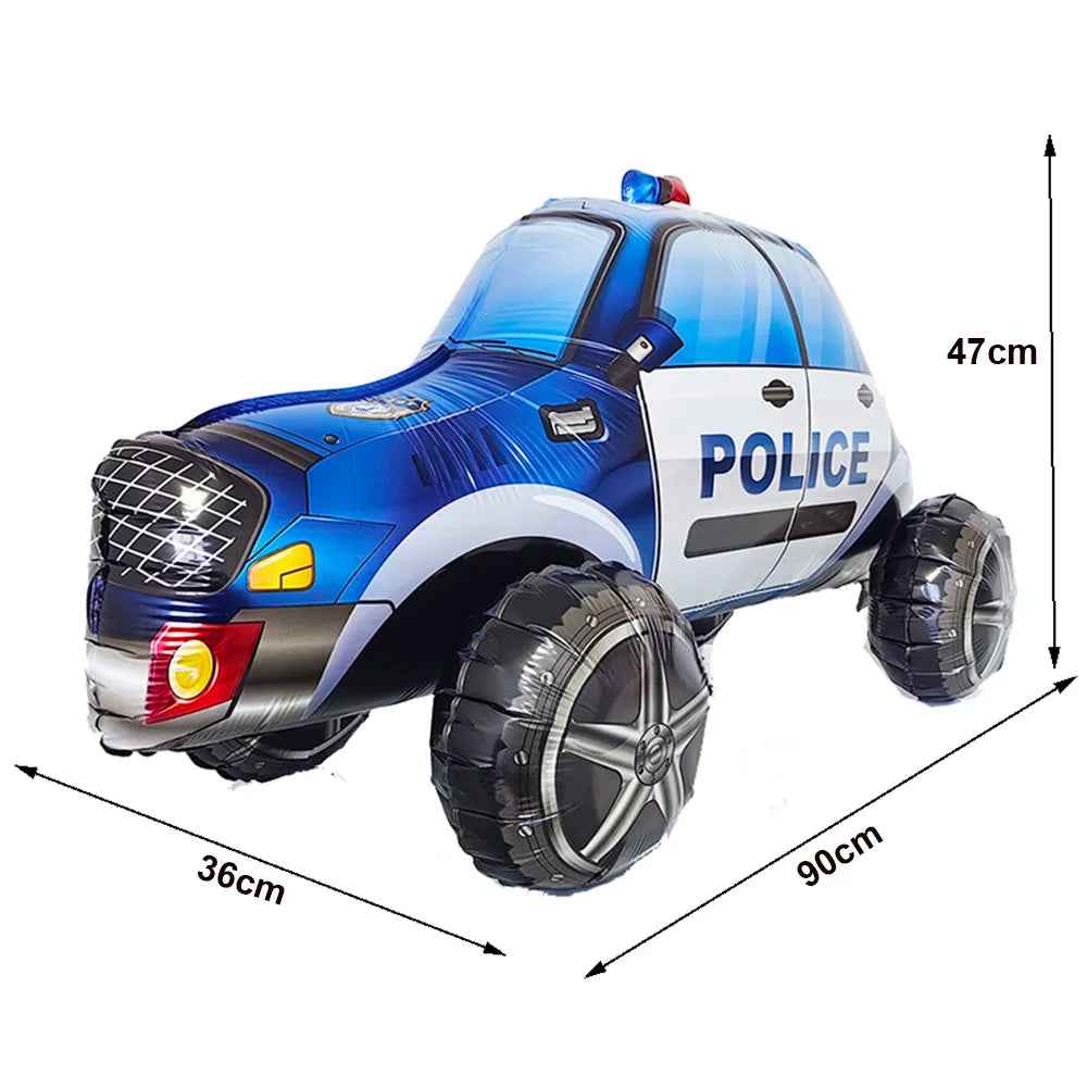 🚓Zoom into Action! Police Car Birthday Balloon Set for Little Heroes Turning 4, 5 or 6! - ThiGui