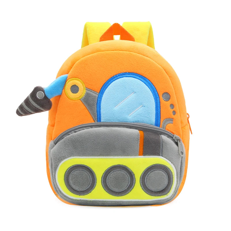 🚧👷‍♂️ Excavator Plush Backpack – Soft & Fun Schoolbag for Tiny Construction Fans! 🎒💛 - ThiGui