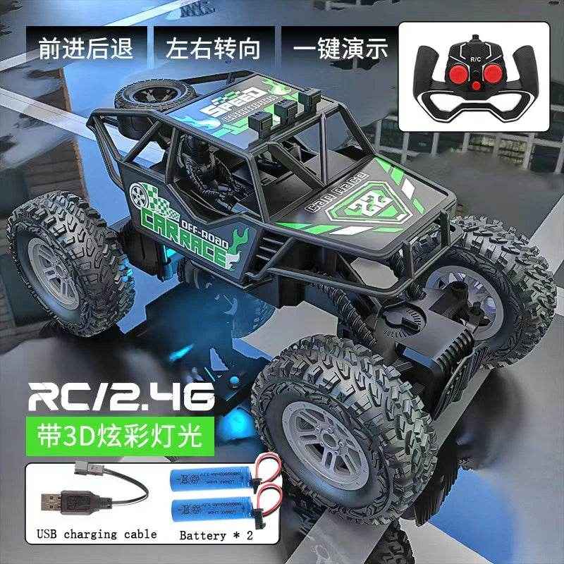 🎮Remote Control Stunt Car with Flashing Lights for Boys Who Love Speed and Glow-in-the-Dark Races - ThiGui
