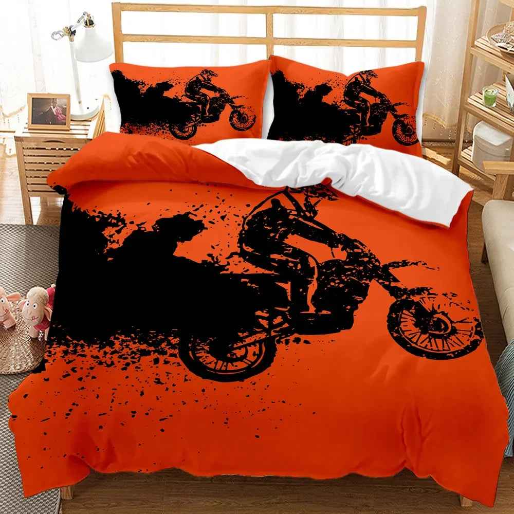 🏍️ Zoom into Dreamland – Dirt Bike Bedding for Little Adventurers - ThiGui