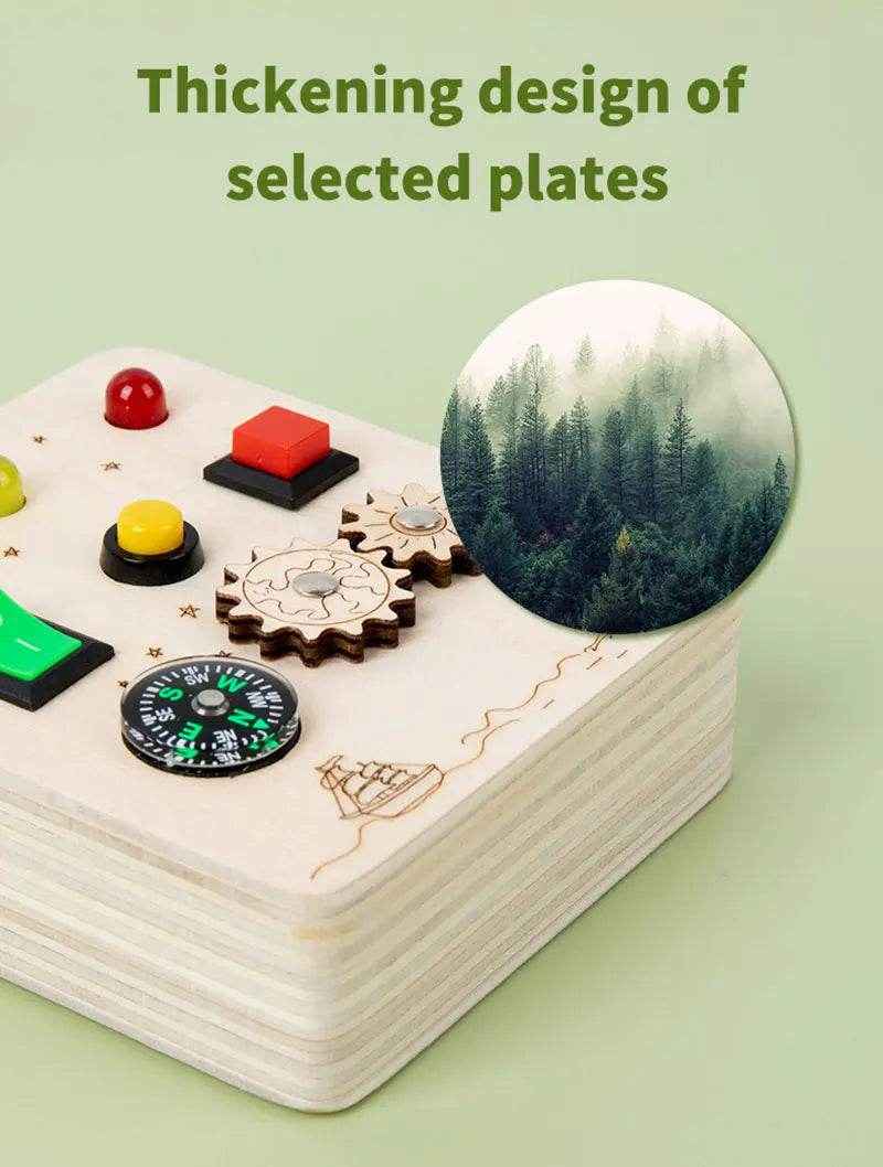 🌳Ultimate Montessori Busy Board – Light-Up Steering Wheel Fun for Curious Little Explorers! - ThiGui