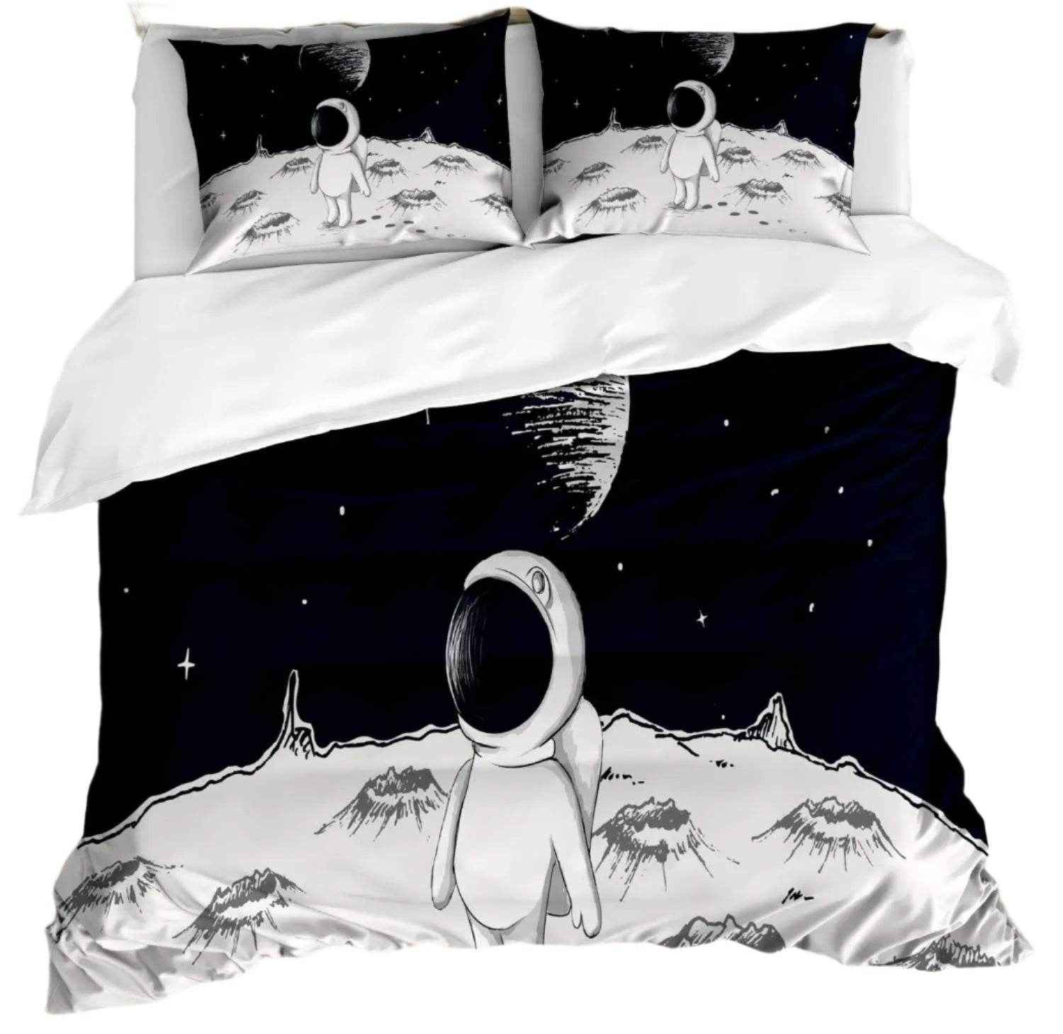🛸 Cartoon Astronaut Duvet – Soft, Fun & Cozy Bedding for Space-Loving Kids! - ThiGui