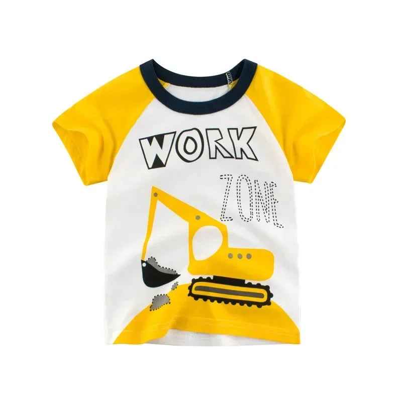 🚧 Dig Into Fun! Excavator Cartoon Tee for Little Builders (2–10Y) - ThiGui