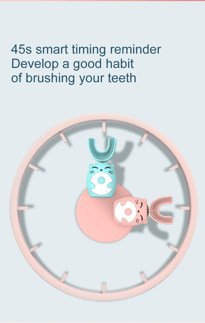 🪥⚡ Smart U-Shaped Electric Toothbrush – 360° Clean & Sonic Magic for Little Smiles! 😁👧👦 - ThiGui