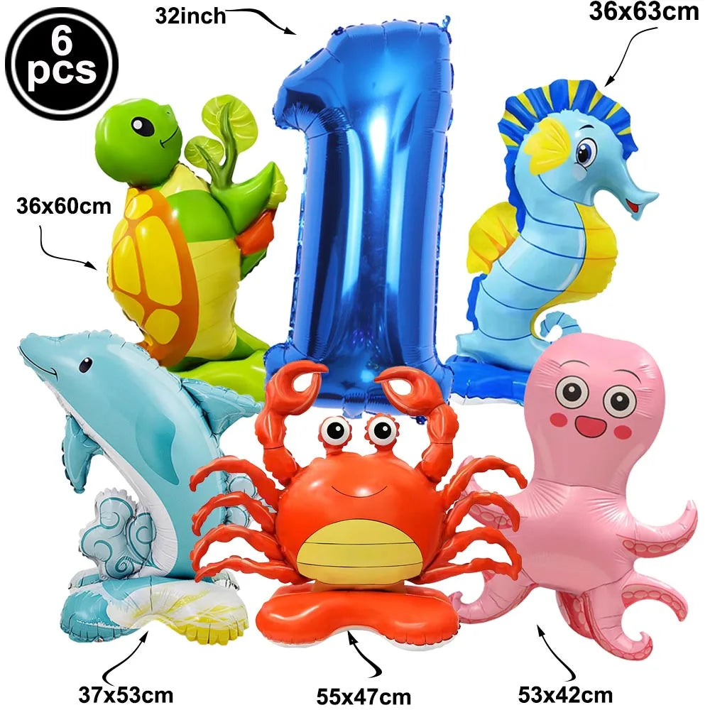 🐠 Under the Sea Birthday Balloon Set – Dive into a Magical Ocean Party! 🌊🎈 - ThiGui