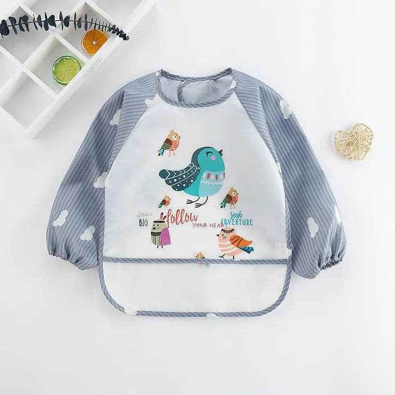 🍼Mess-Free Mealtimes with This Adorable Waterproof Long Sleeve Bib! - ThiGui