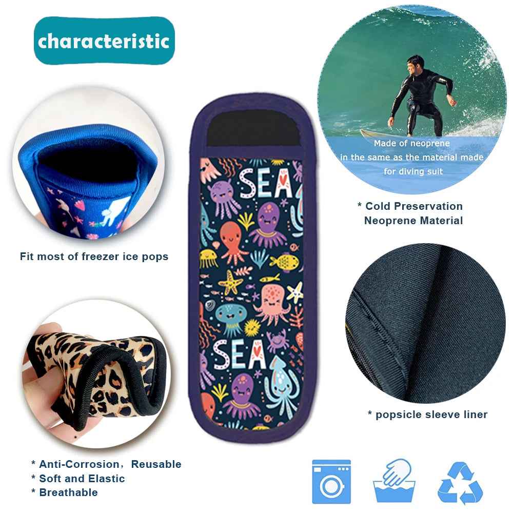 🧊No-Mess Ice Cream Fun: Soft Cartoon Popsicle Holders That Keep Little Hands Warm & Clean - ThiGui