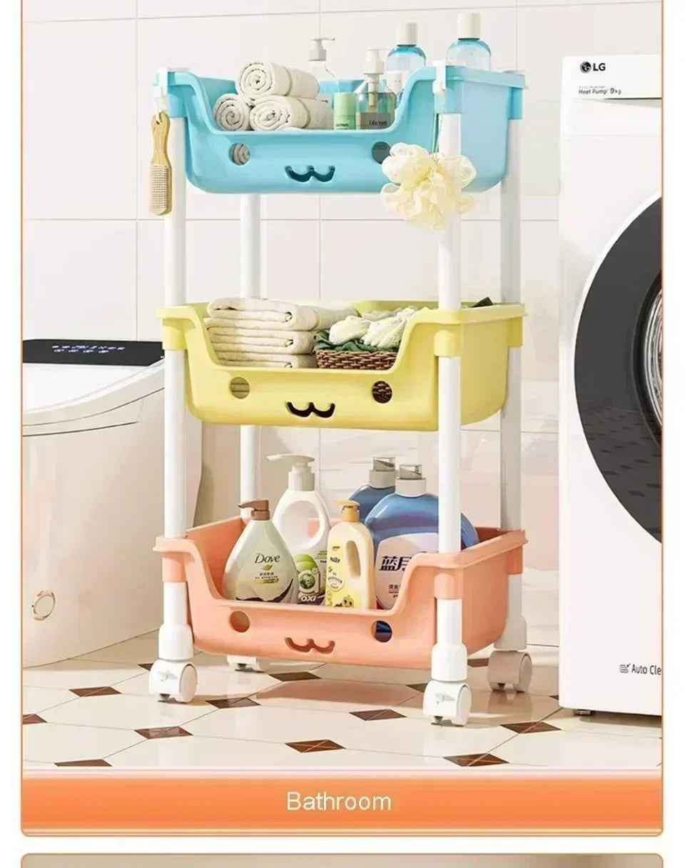 🛒 Rolling Storage Rack – Tidy Up in Style, Anywhere in the House! 🏠🧺 - ThiGui