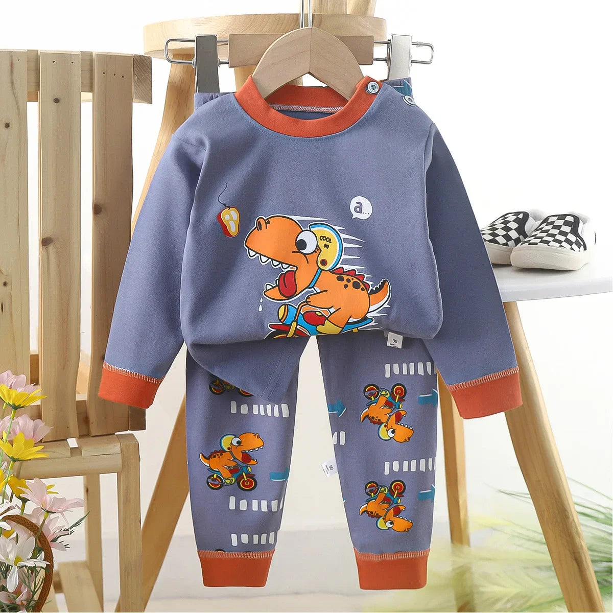 🐻 Cute Bear Pajama Set – Snuggly Autumn Sleepwear for Your Little Cub! 🌙🧒 - ThiGui