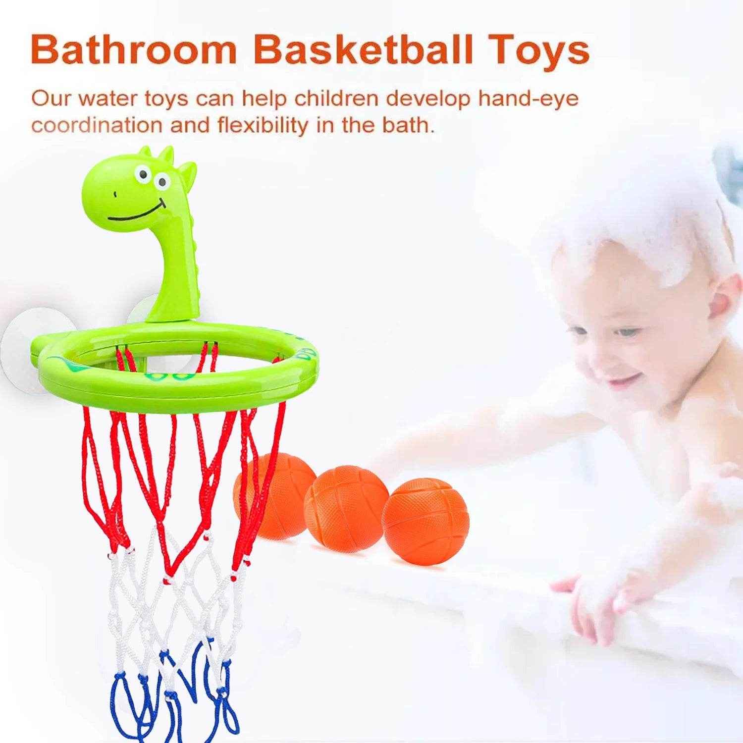 🏀Slam Dunk in the Tub! Fun Basketball Bath Toy Set for Splashy Playtime - ThiGui