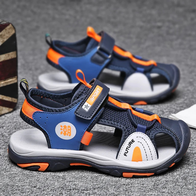 🏝️ Summer-Ready Comfort! Soft Leather Sandals for Boys Who Love to Move 👟☀️ - ThiGui