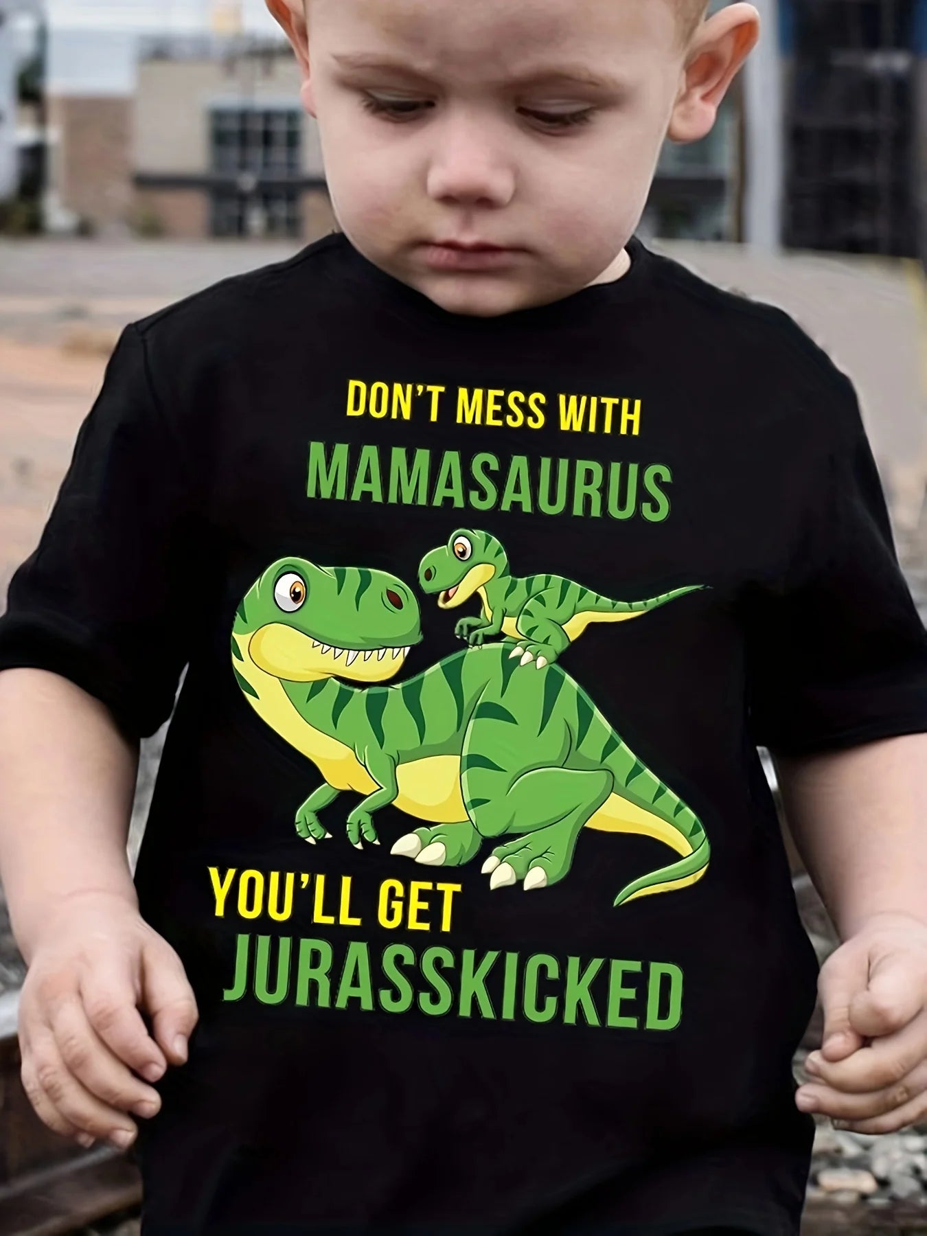 🦖 Cool Dino Vibes! Boys’ Lightweight Cartoon Dinosaur Tee (Ages 3–9) 🧢 - ThiGui