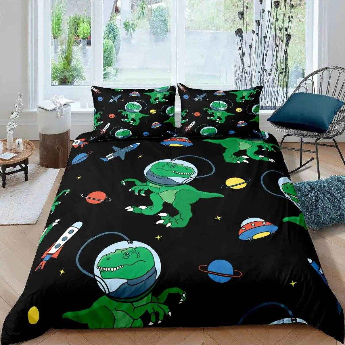 🛸 Cartoon Astronaut Duvet – Soft, Fun & Cozy Bedding for Space-Loving Kids! - ThiGui