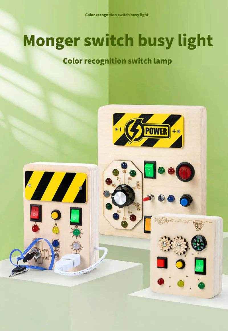 🌳Ultimate Montessori Busy Board – Light-Up Steering Wheel Fun for Curious Little Explorers! - ThiGui