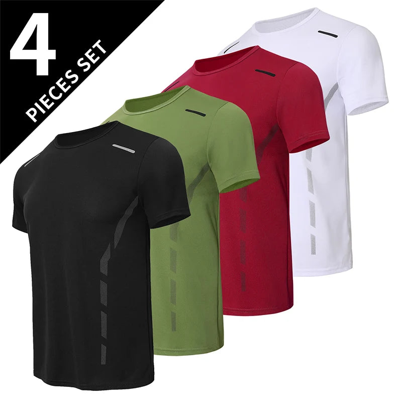 🏃‍♂️ 4-Pack Quick-Dry Sports Tees – Power Through Play & Practice 💦🔥 - ThiGui