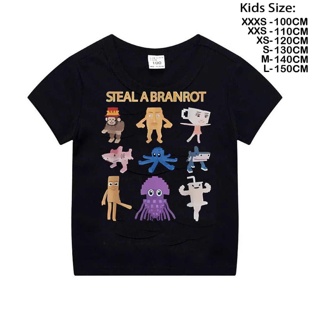 Steal A BrainRot Gamer Tee 🎮🔥 67 Six Seven Funny Y2K Boys T-Shirt - ThiGui