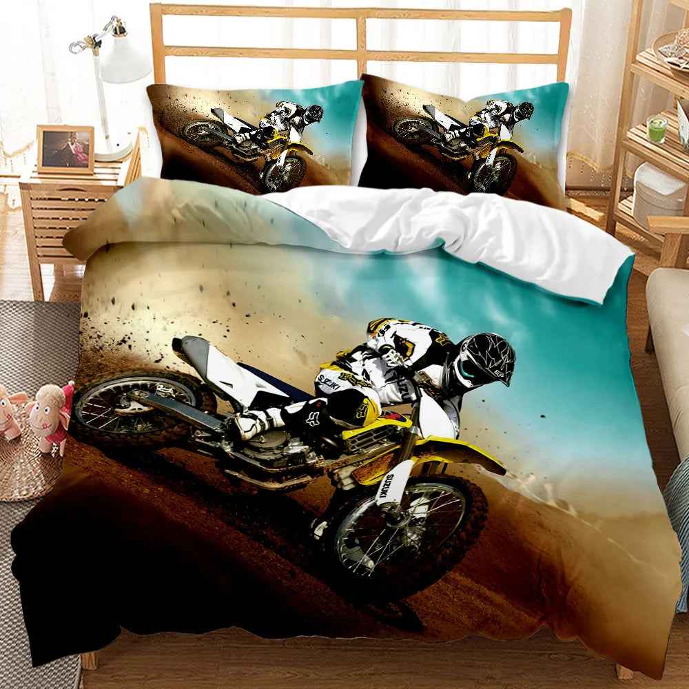 🏍️ Motocross Mania Duvet – Racing Bedding for Little Speed Lovers! - ThiGui
