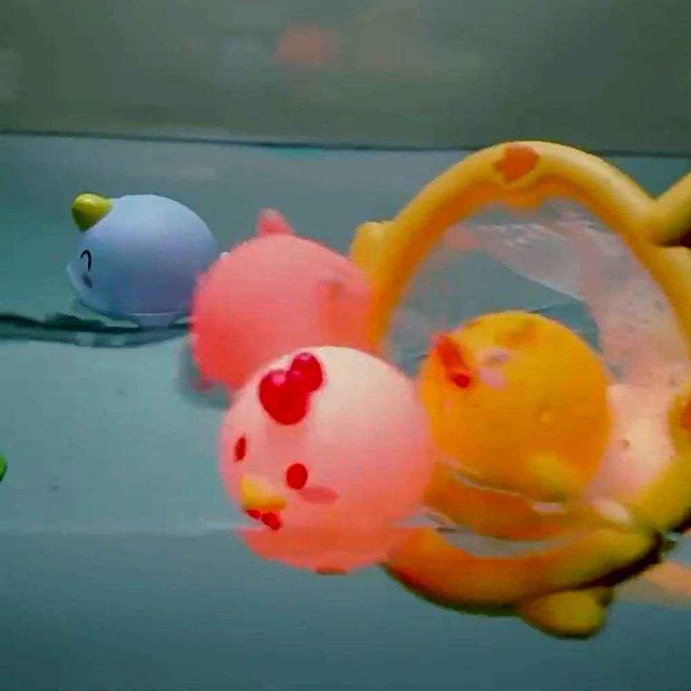 🐳LED Light Up Toys Baby Cute Animals Bath Toy Swimming Water Soft Rubber Float Induction Luminous Duck for Kids Play Funny Gifts - ThiGui