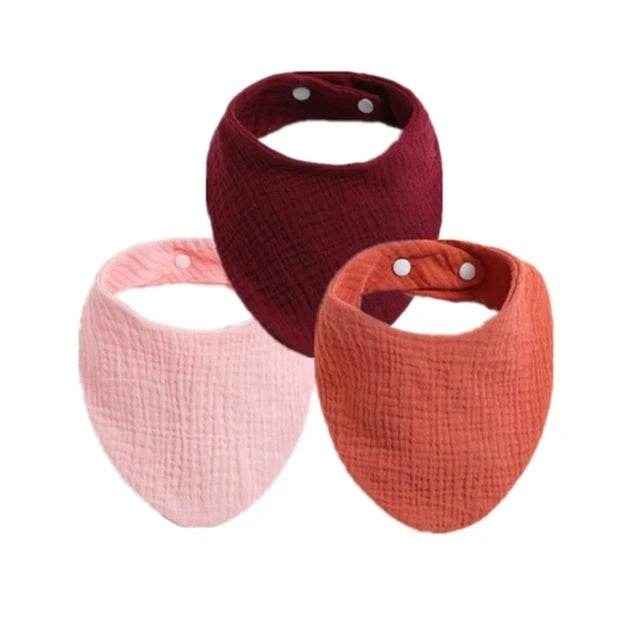 🍼Soft & Stylish! 3-Pack Cotton Bandana Bibs for Happy, Mess-Free Babies - ThiGui