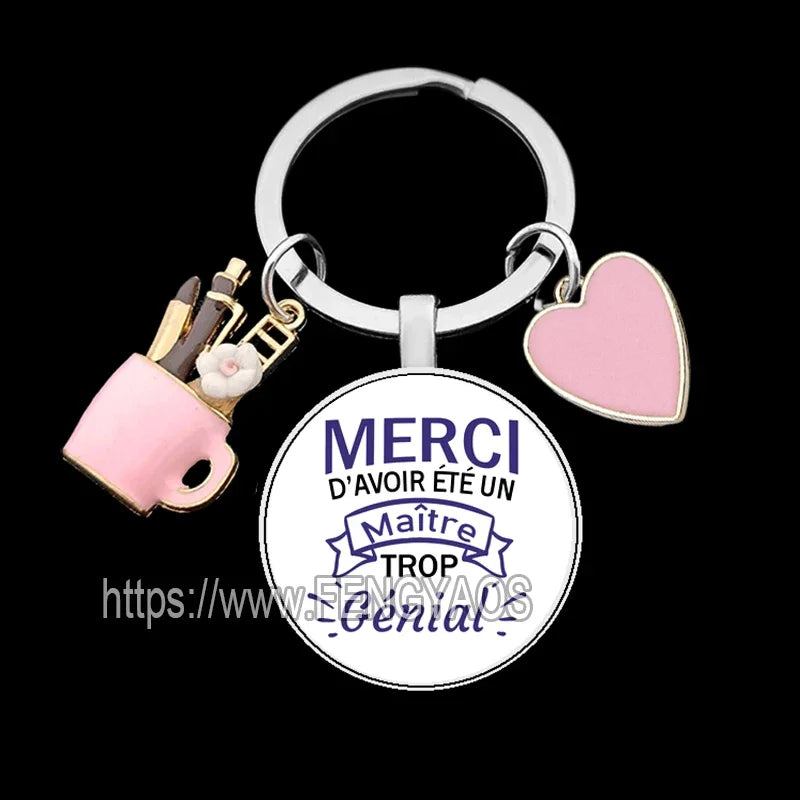 🧡 Merci Keychain – A Lovely Little Thank You for Amazing Teachers & Classroom Heroes! 🎁 - ThiGui