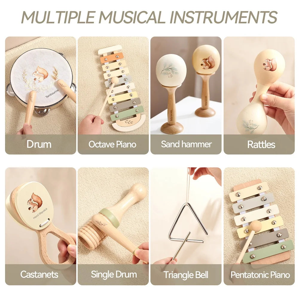 🥁 Montessori Musical Toy Set – Little Hands, Big Sound Adventures! 🎶👶 - ThiGui