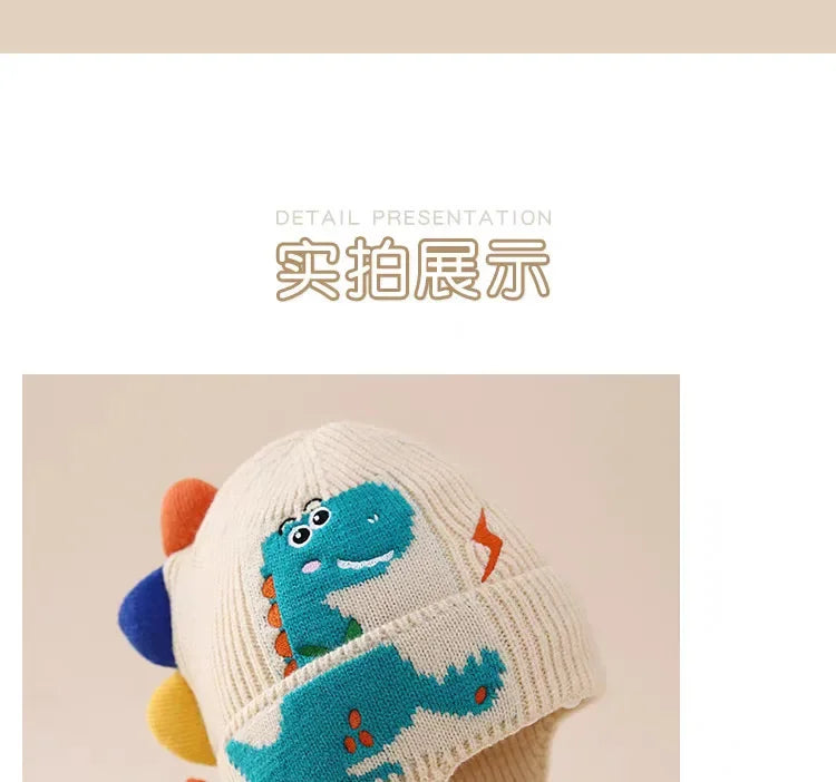 🧢🦕 3D Dino Earmuff Hat – Cozy, Cute & Roarsome for Winter Days! ❄️👶 - ThiGui