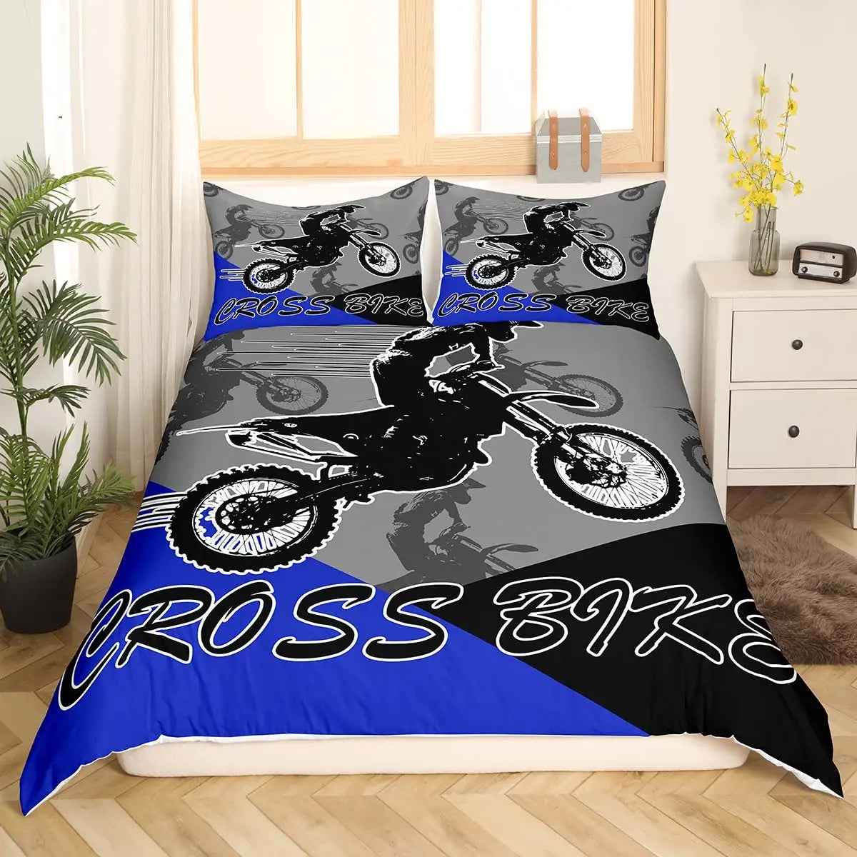 🏁Ready, Set, Sleep! Epic Dirt Bike Bedding for Young Racers 🏍️ - ThiGui