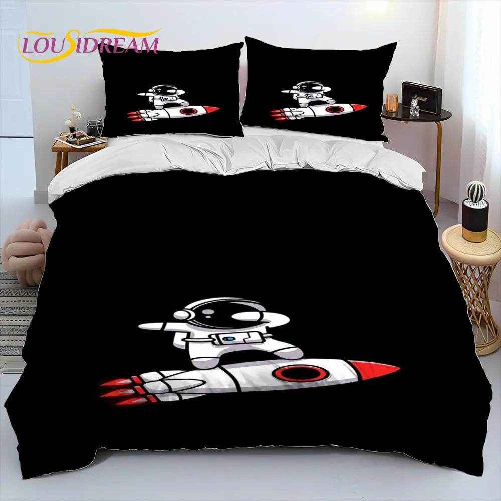 🚀Blast Off to Dreamland! Space-Themed Bedding Set for Future Astronauts - ThiGui
