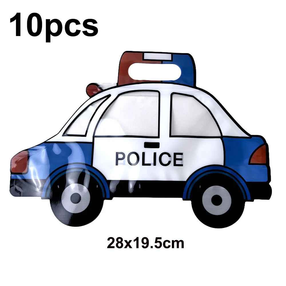 🚓Zoom into Action! Police Car Birthday Balloon Set for Little Heroes Turning 4, 5 or 6! - ThiGui