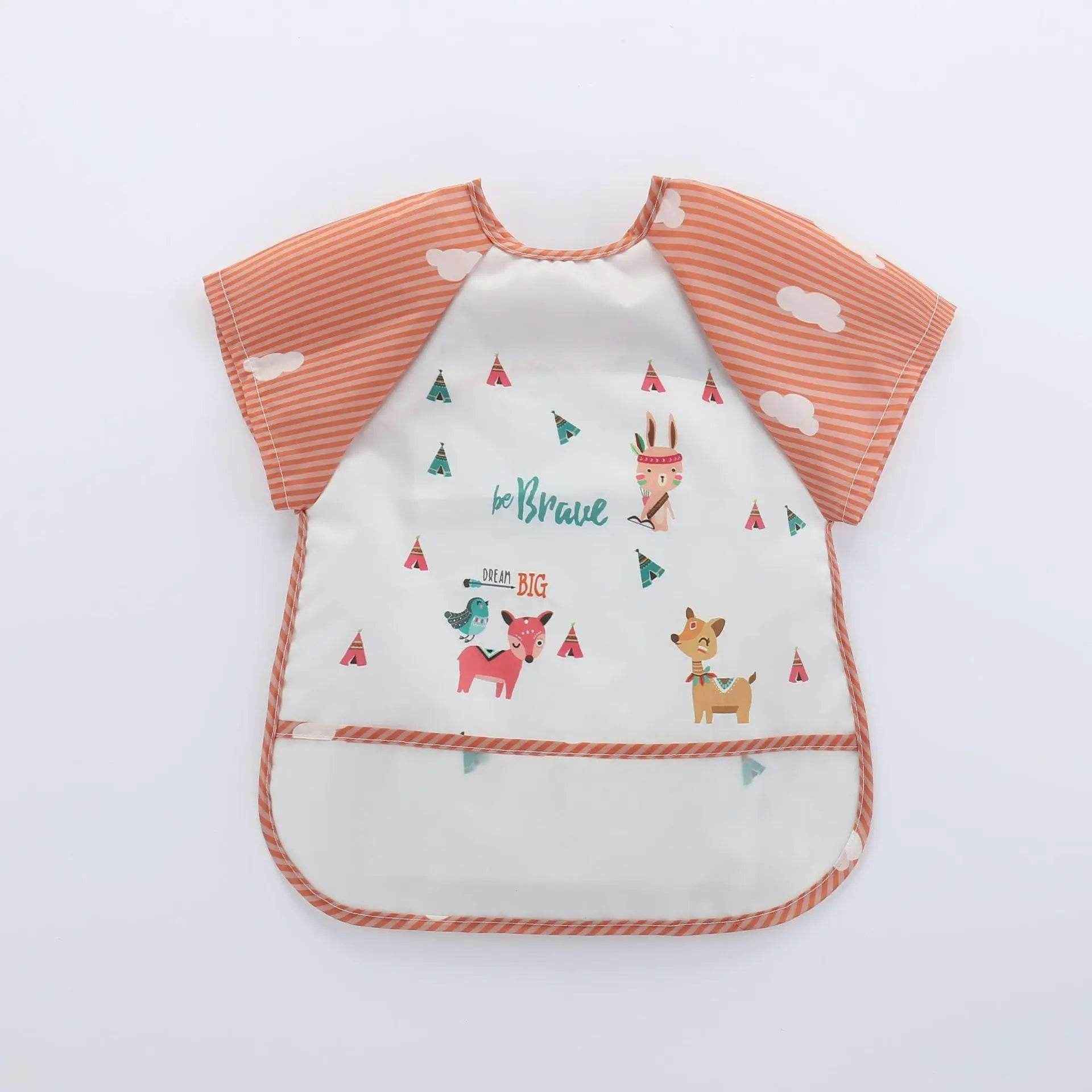 🍼Mess-Free Mealtimes with This Adorable Waterproof Long Sleeve Bib! - ThiGui