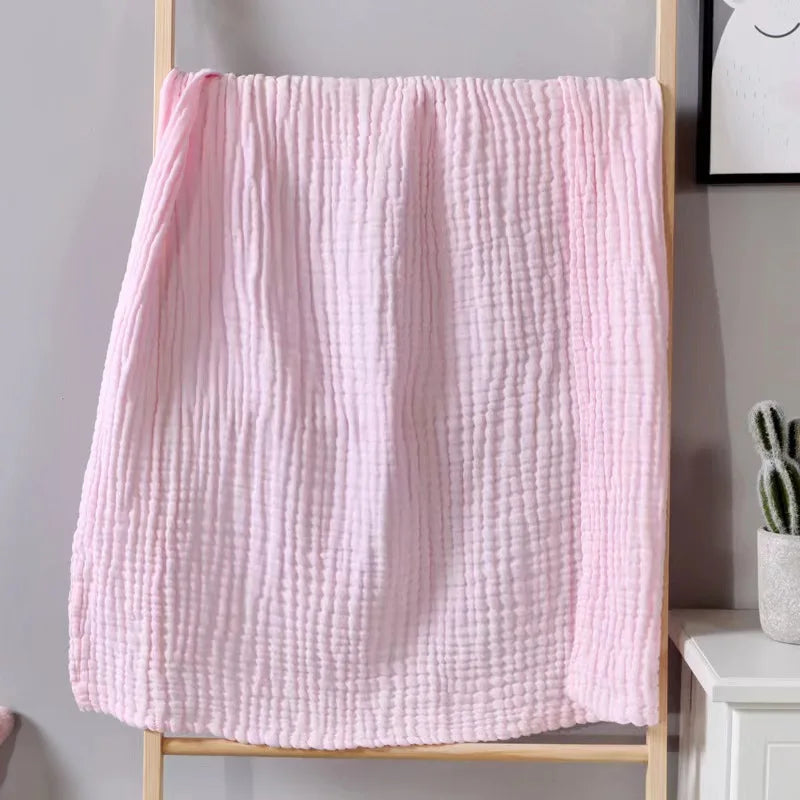 🌿 Soft as a Cloud – Pure Cotton Bubble Muslin Blanket for Snuggly Little Ones 👶🛏️ - ThiGui