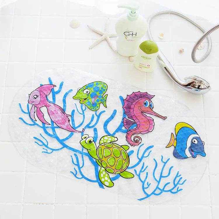 🐾 Safe, Sweet & Splash-Ready – Cartoon Suction Bath Mat for Kids Who Love Bathtime Fun! - ThiGui