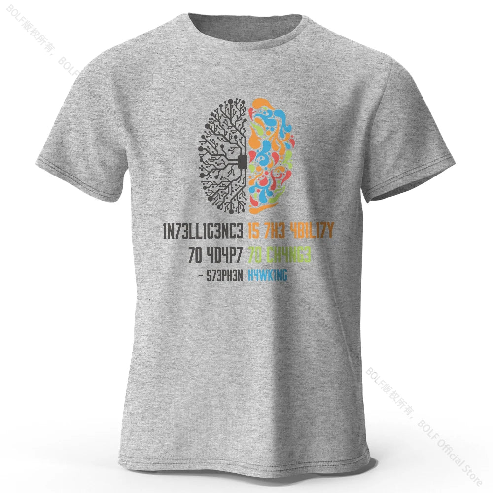 Brain Power Cotton Tee 🧠✨ Funny Soft & Breathable Unisex T-Shirt - ThiGui