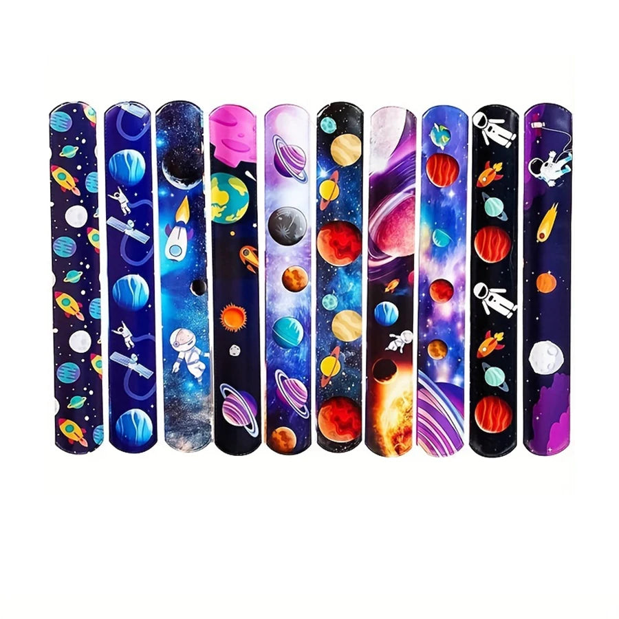 🌌 Space Bling Slap Bracelets – 12-Piece Cosmic Fun for Parties & Gifts 🚀✨ - ThiGui