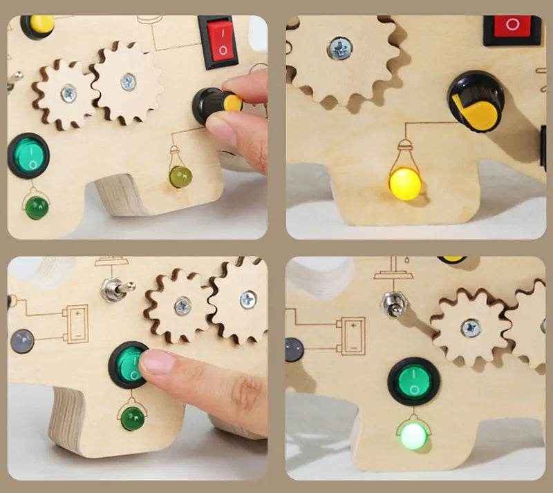 🌳Ultimate Montessori Busy Board – Light-Up Steering Wheel Fun for Curious Little Explorers! - ThiGui