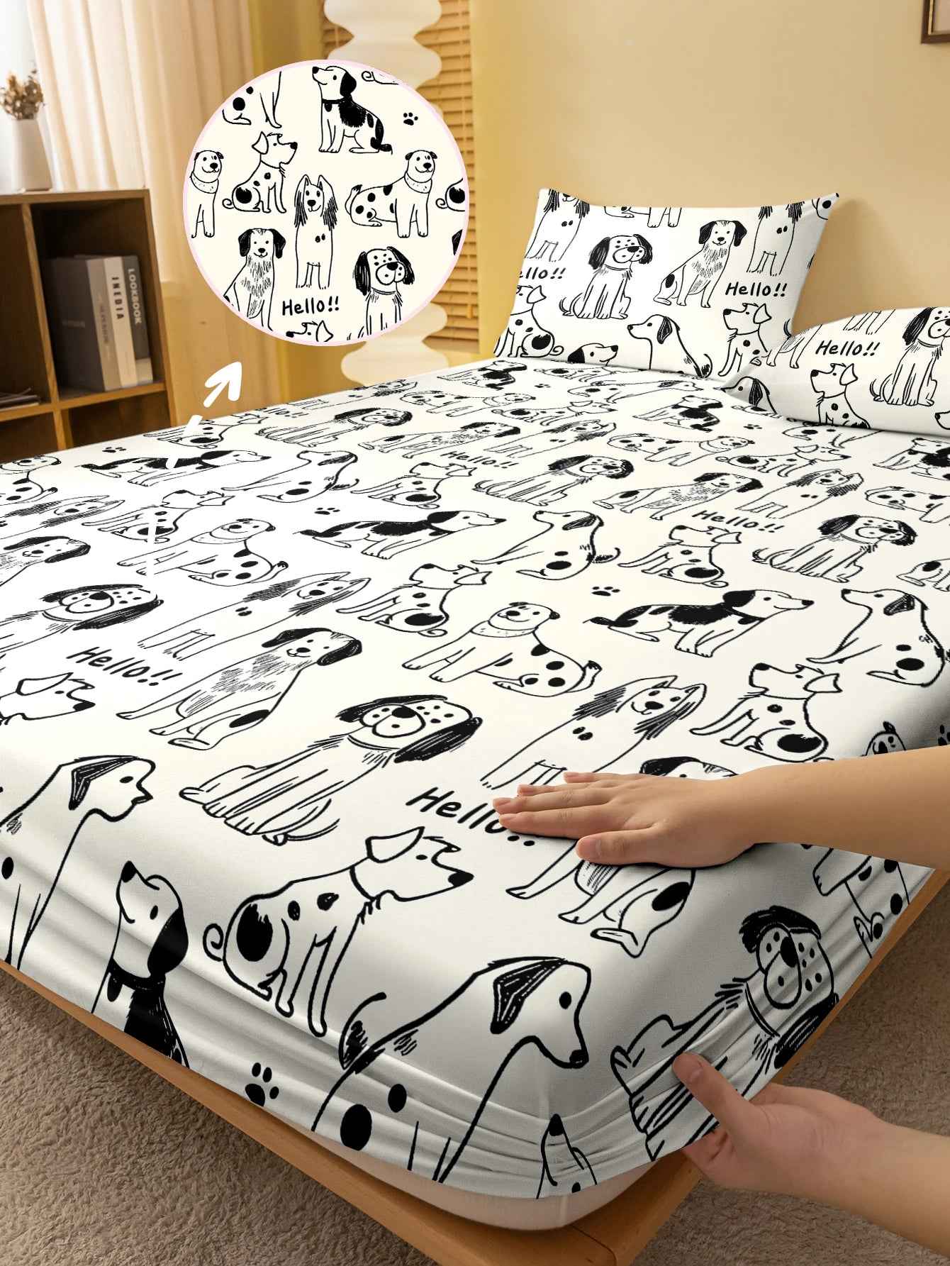 🐶 Snuggle Up with a Paw-some Pup! Adorable Dog Fitted Sheet - ThiGui