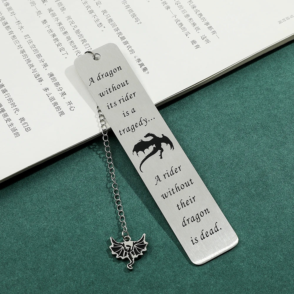 🐉📖 A Touch of Fantasy – Dragon Knight Stainless Steel Bookmark for Brave Young Readers ⚔️🔥 - ThiGui