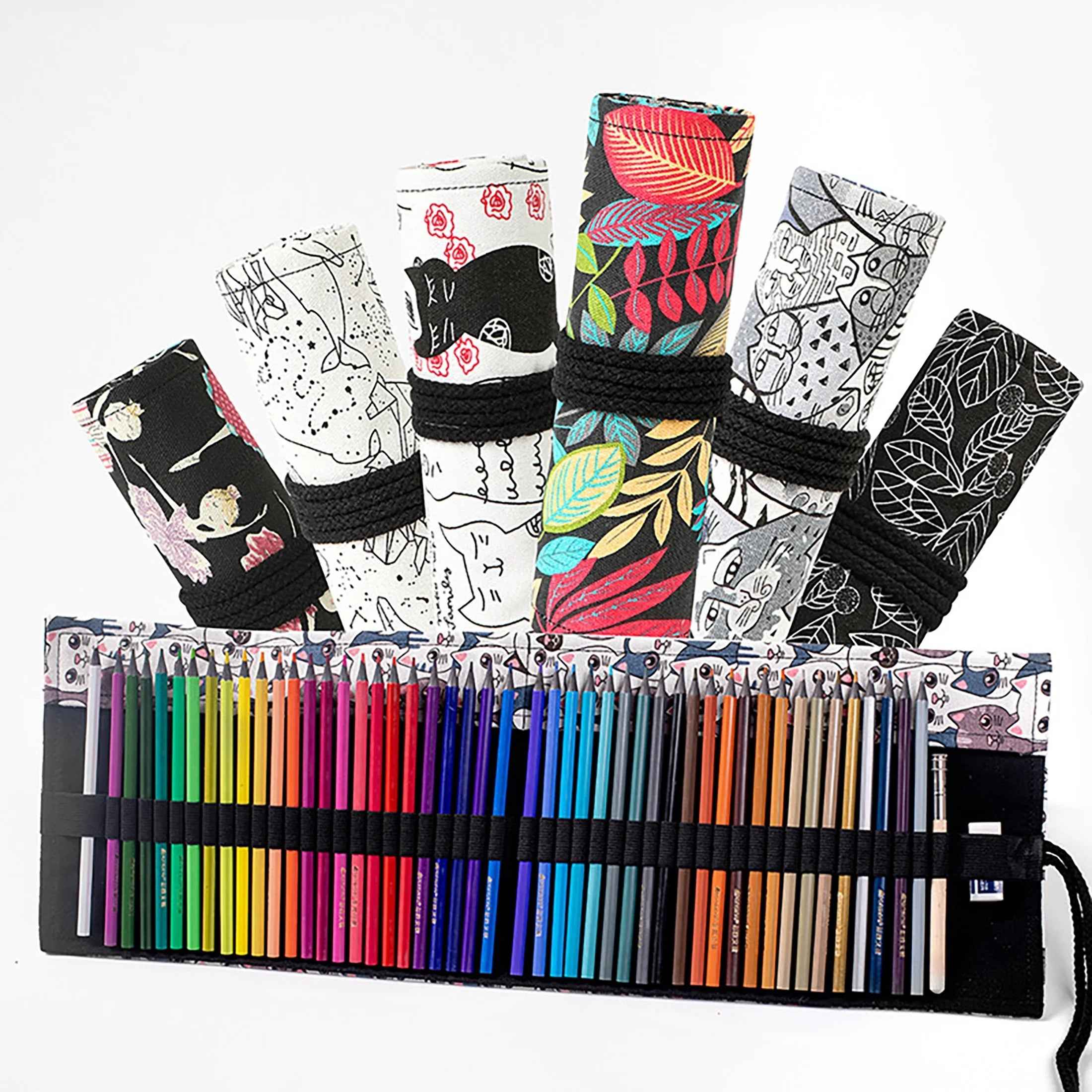 🎨 Jungle Joy! 24-Slot Canvas Pencil Roll for Budding Little Artists - ThiGui