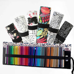 🎨 Jungle Joy! 24-Slot Canvas Pencil Roll for Budding Little Artists - ThiGui