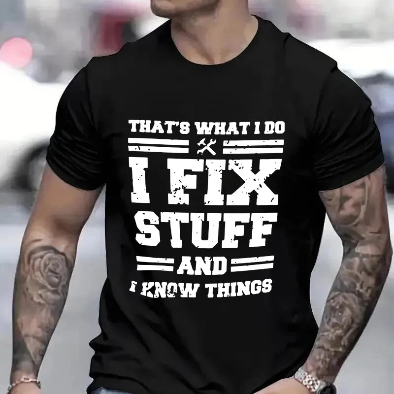 I Fix Stuff Dad Tee 🔧😎 Funny Mechanic Shirt for Handy Heroes - ThiGui