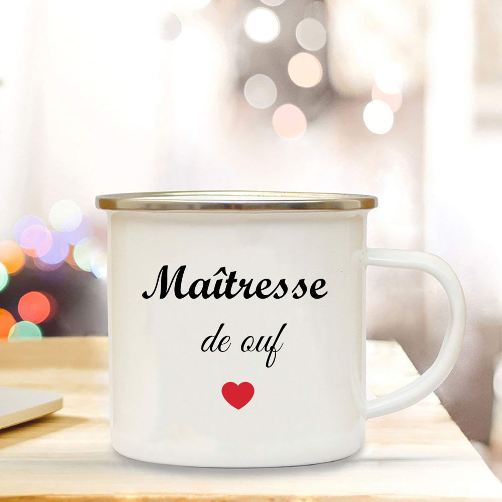 🍎 Super Teacher Enamel Mug – The Perfect Thank You Gift for a Lovely Mistress! 💐 - ThiGui
