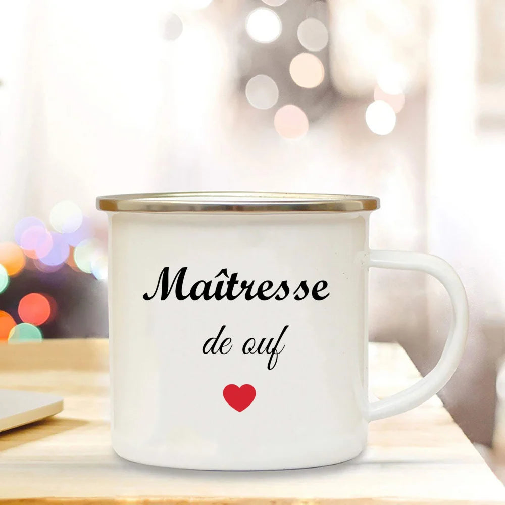 🍎 Super Teacher Enamel Mug – The Perfect Thank You Gift for a Lovely Mistress! 💐 - ThiGui